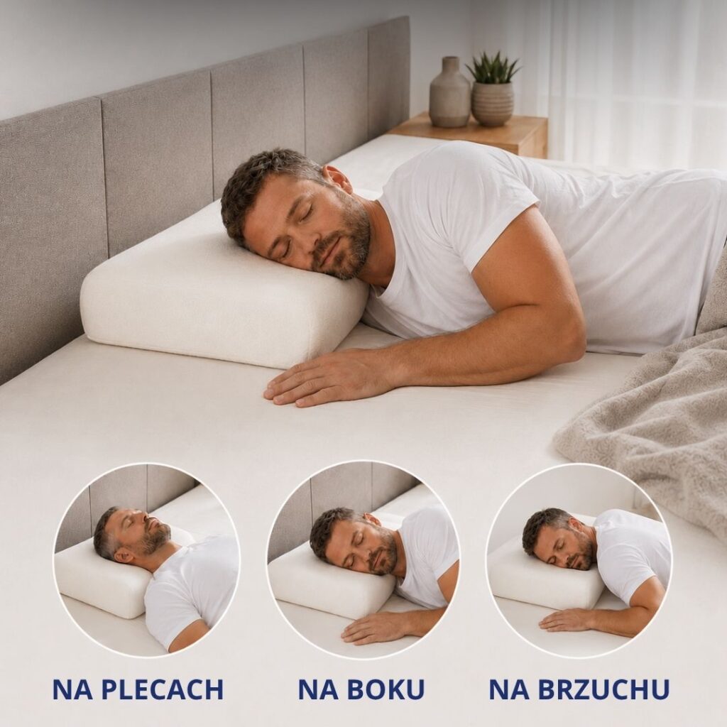 Podparcie szyi w każdej pozycji snu na poduszce Memory
